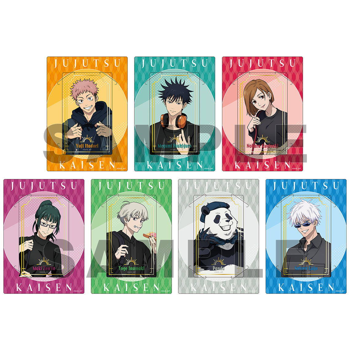 呪術廻戦 トレーディングちびキャラ トレーディングクリアカードホログラム缶バッジ