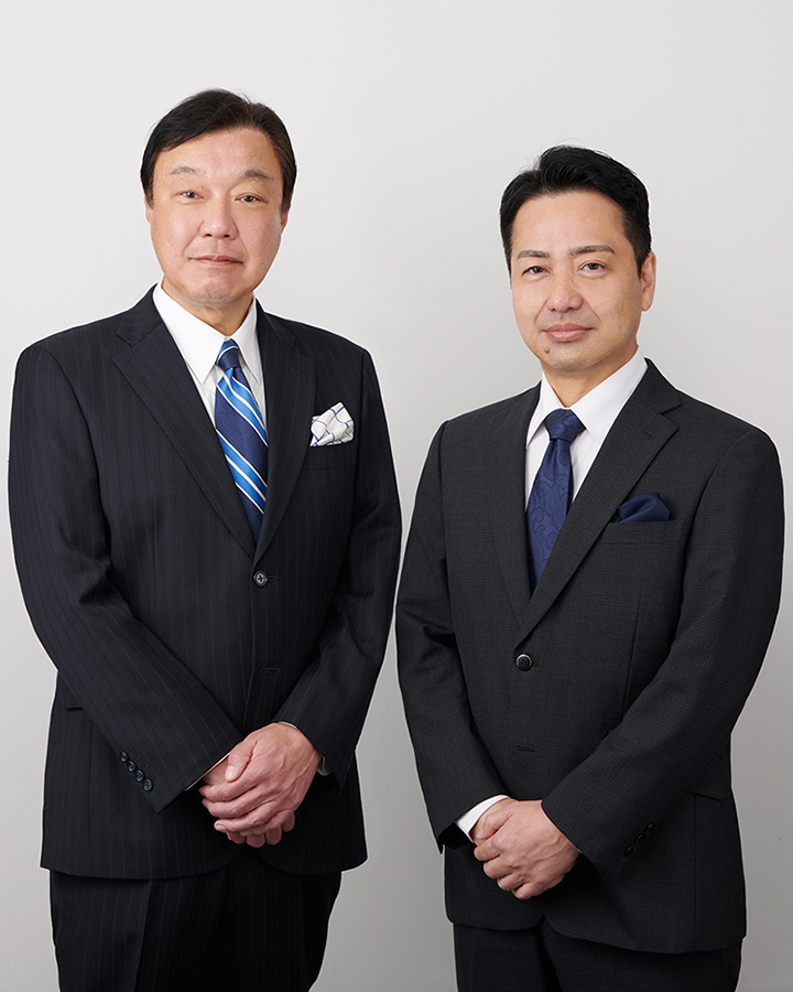 写真：代表取締役会長 鈴木 恵喜、取締役社長 大儀 真士
