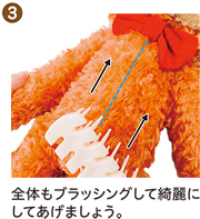③ 全体もブラッシングして綺麗にしてあげましょう。