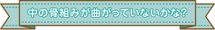 中の骨組みが曲がっていないかな？
